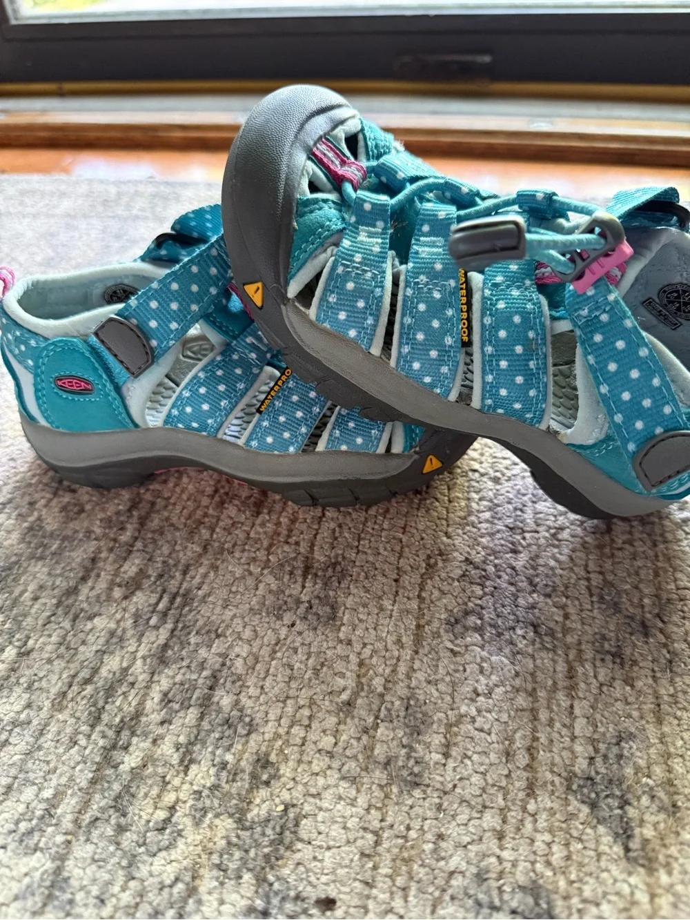 Keen Teal and Pink Kids Closed-Toe Sport Sandals